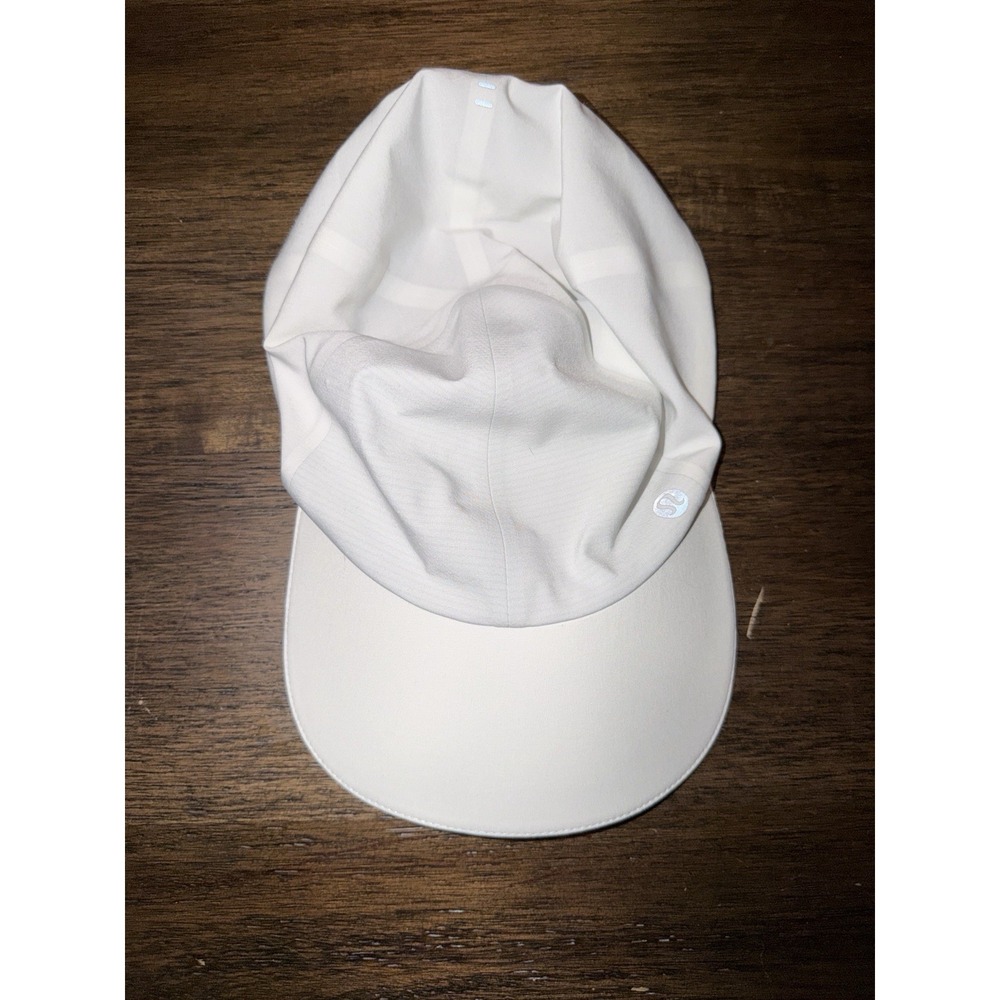 Lululemon Fast & Free Run Hat Cap White Hook & Loop Adjustable Unisex Running